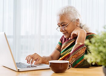 Older woman at computer
