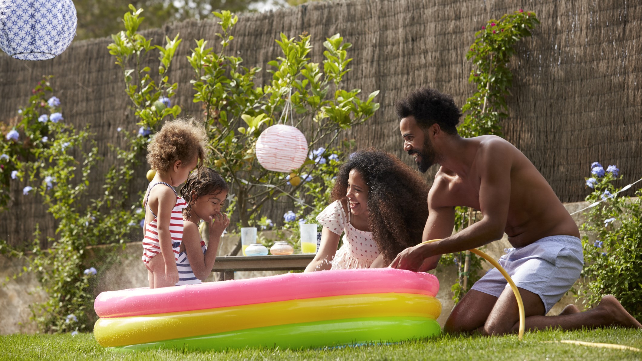 playing in kiddie pool