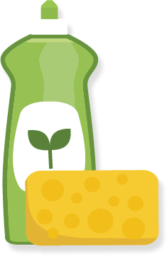 Illustration of cleaning supplies