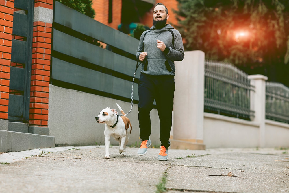 Man Jogging With His Dog.