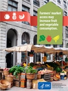  Farmer’s market access may increase fruit and vegetable consumption.