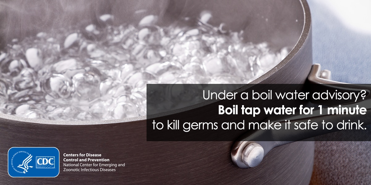 Under a boil water advisory? Boil tap water for 1 minute to kill germs and make it safe to drink.