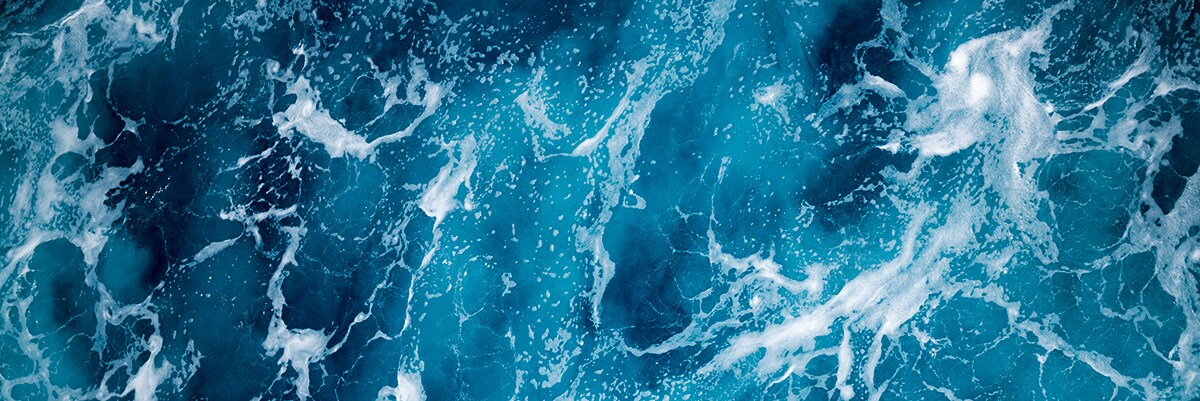 Image of Blue deep sea foaming water