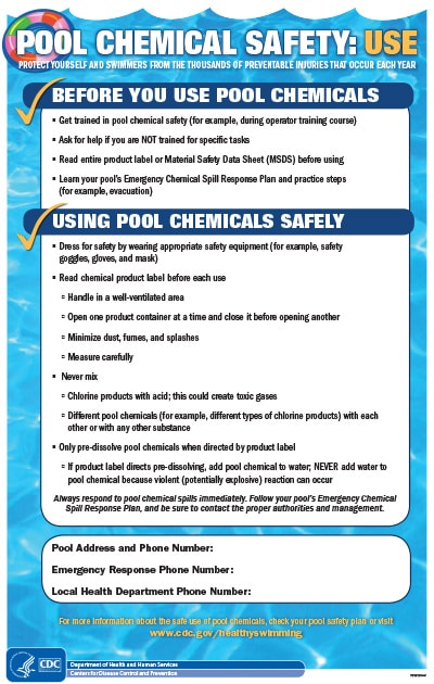 Pool Chemicals Safety: Use poster