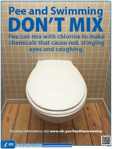Pee and swimming don't mix poster