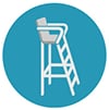 Icon graphic of a lifeguard pool chair