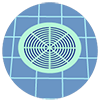 Icon graphic of a pool drain