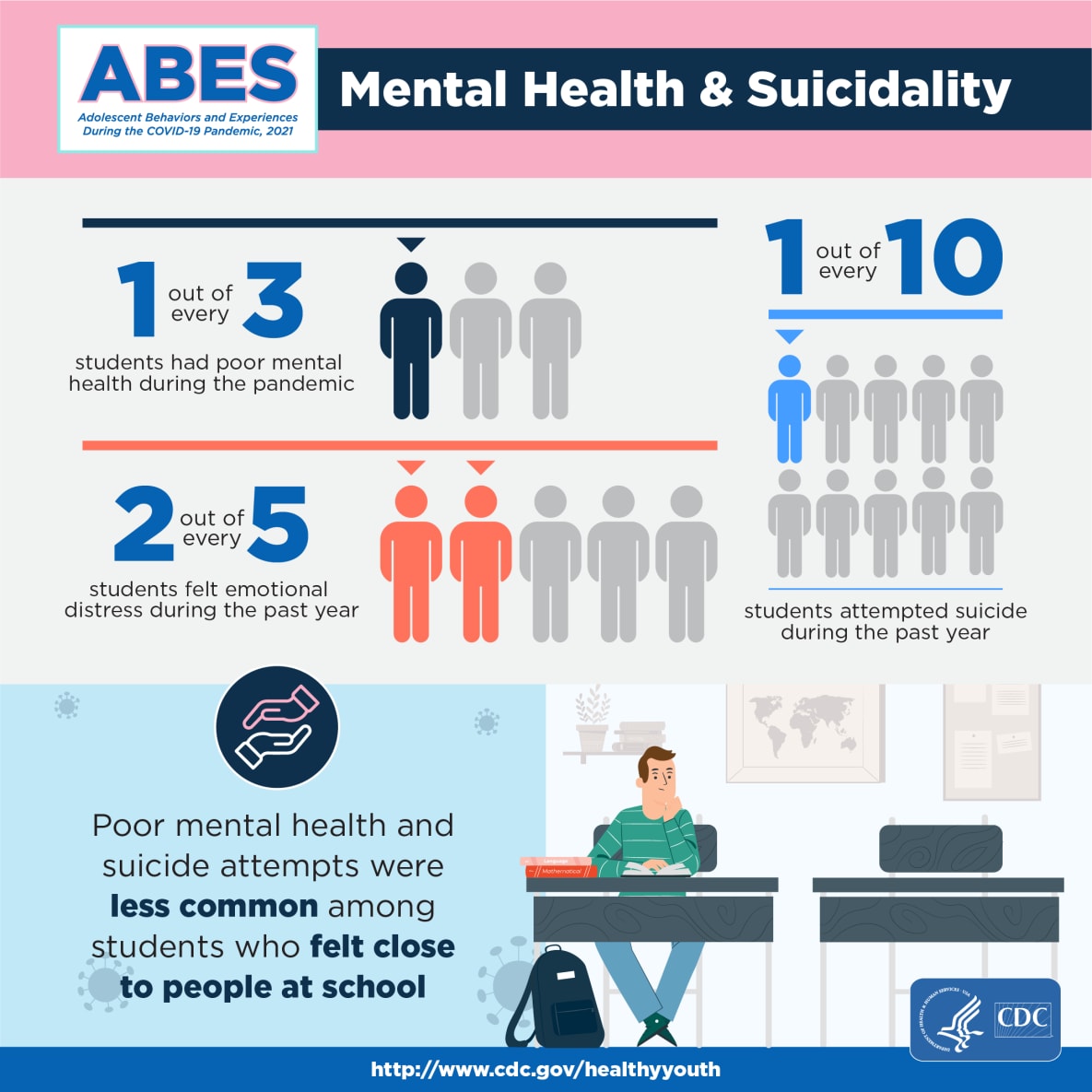 DASH ABES Social Mental Health & Suicidality infographic