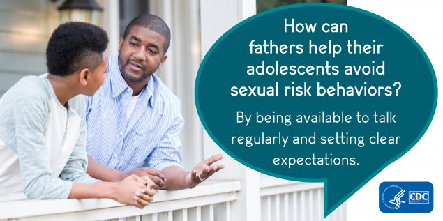 How can fathers help their adolescents avoid sexual risk behaviors? By being available to talk regularly and setting clear expectations.