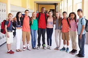 A group of high school students