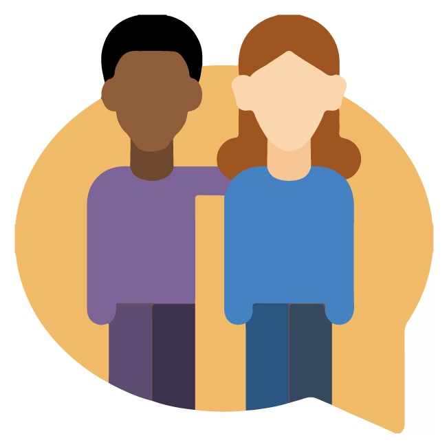 Illustration of an interracial couple