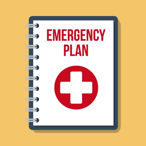 emergency plan documents in paper binder