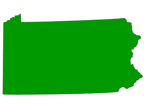 Stylized green sketch map of Pennsylvania