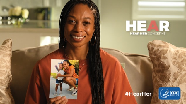 Thanks to her doctor’s quick actions, her daughter, Camryn, is now a healthy, growing toddler and Allyson is a healthy, proud mom and a champion for maternal health. #HearHer