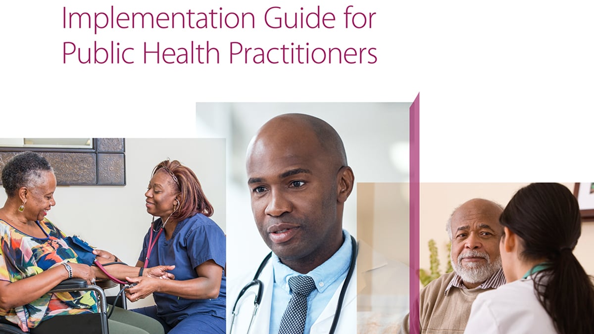 Cover of Grady Implementation Guide, with photos of health care providers and patients