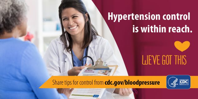 Hypertension control is within reach. We've got this. Share tips for control from cdc.gov/bloodpressure.