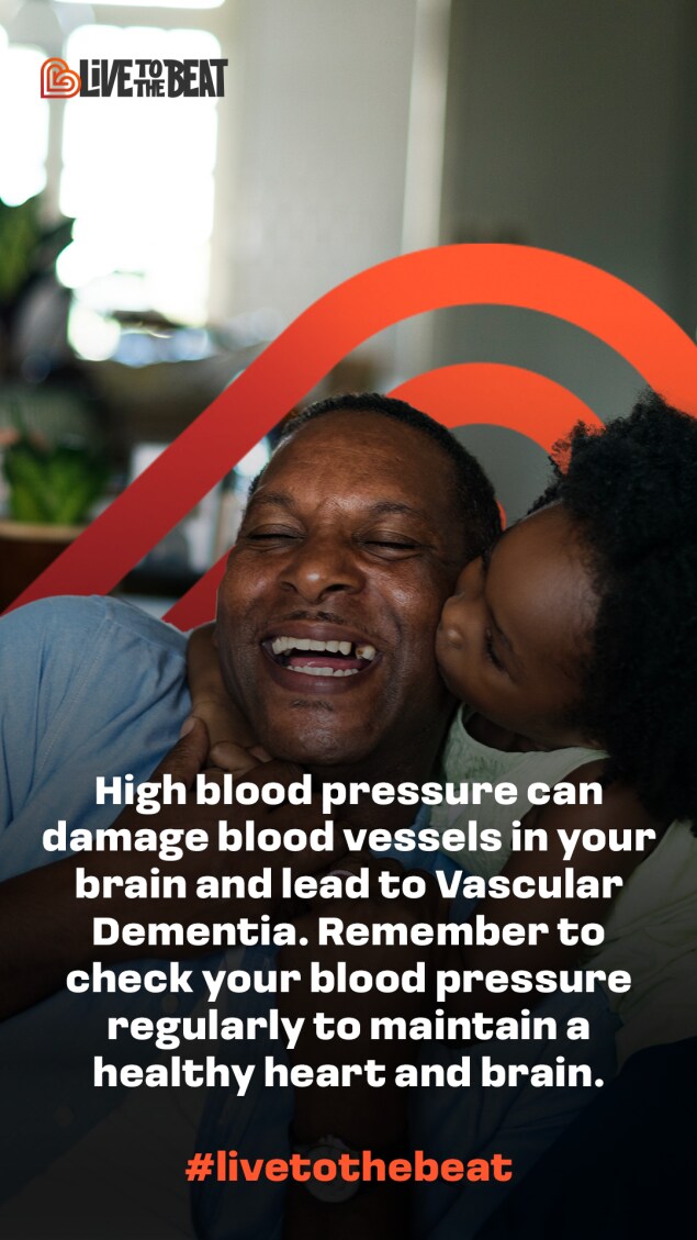High blood pressure can damage blood vessels in your brain and lead to vascular dementia.