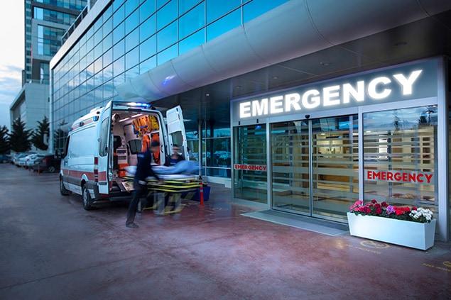 A hospital emergency room entrance.