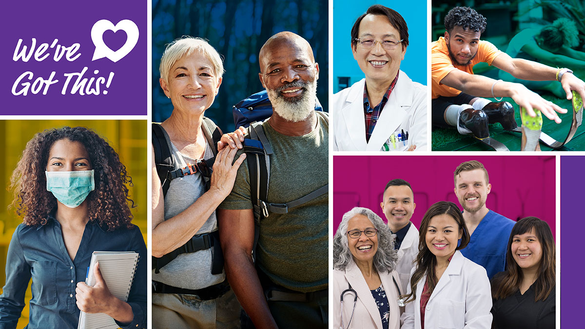 Collage of people in different  settings along with the CDC logo saying, “We’ve Got This!”
