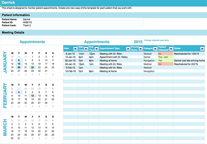 client schedule tracker