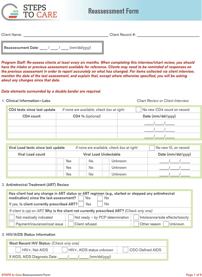 STC Client Reassessment Form
