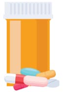 Image of prescription bottle and pills.