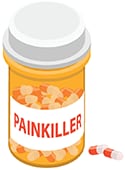 graphic of a bottle of painkiller pills