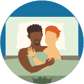 icon of a man and woman in bed