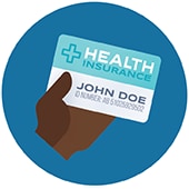 icon of a hand holding an insurance card
