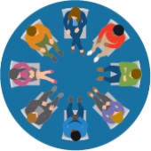 icon of a circle of people in chairs