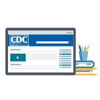 icon of a tablet with a CDC web page on it