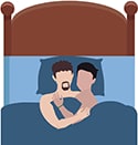 icon of two men in bed
