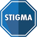 icon of stop sign with stigma text