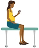 icon of a woman sitting in a doctor's office