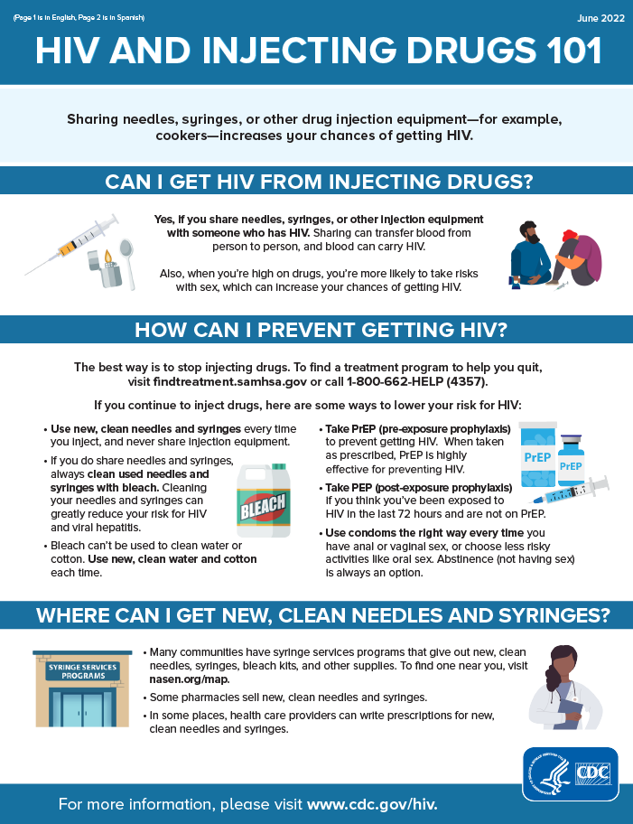 Consumer Info Sheet - HIV and Injecting Drugs 101