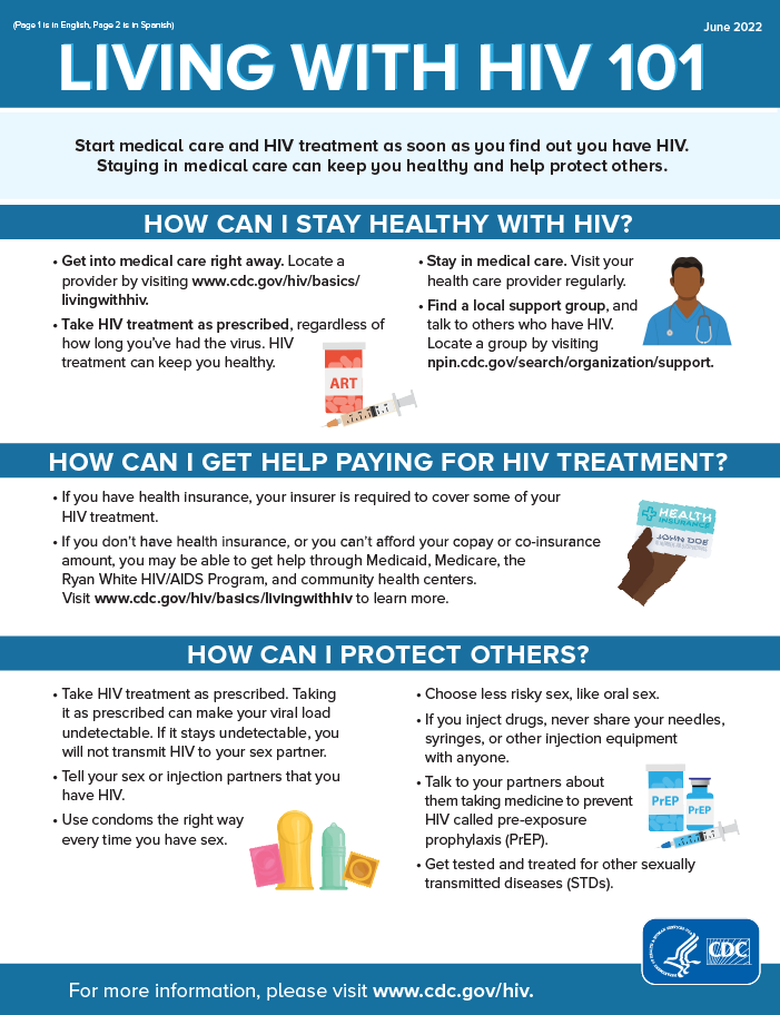 Consumer Info Sheet - Living With HIV 101