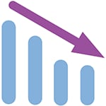 icon of a graph with a downward trend