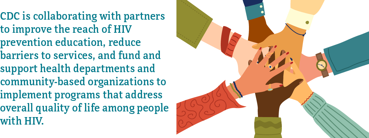 This image shows that improving the reach of HIV services can help quality of life for people with HIV.