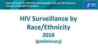 Cover slide: HIV Surveillance by Race/Ethnicity (through 2018)