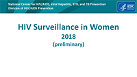 Cover slide: HIV Surveillance in Women 2018 (preliminary)