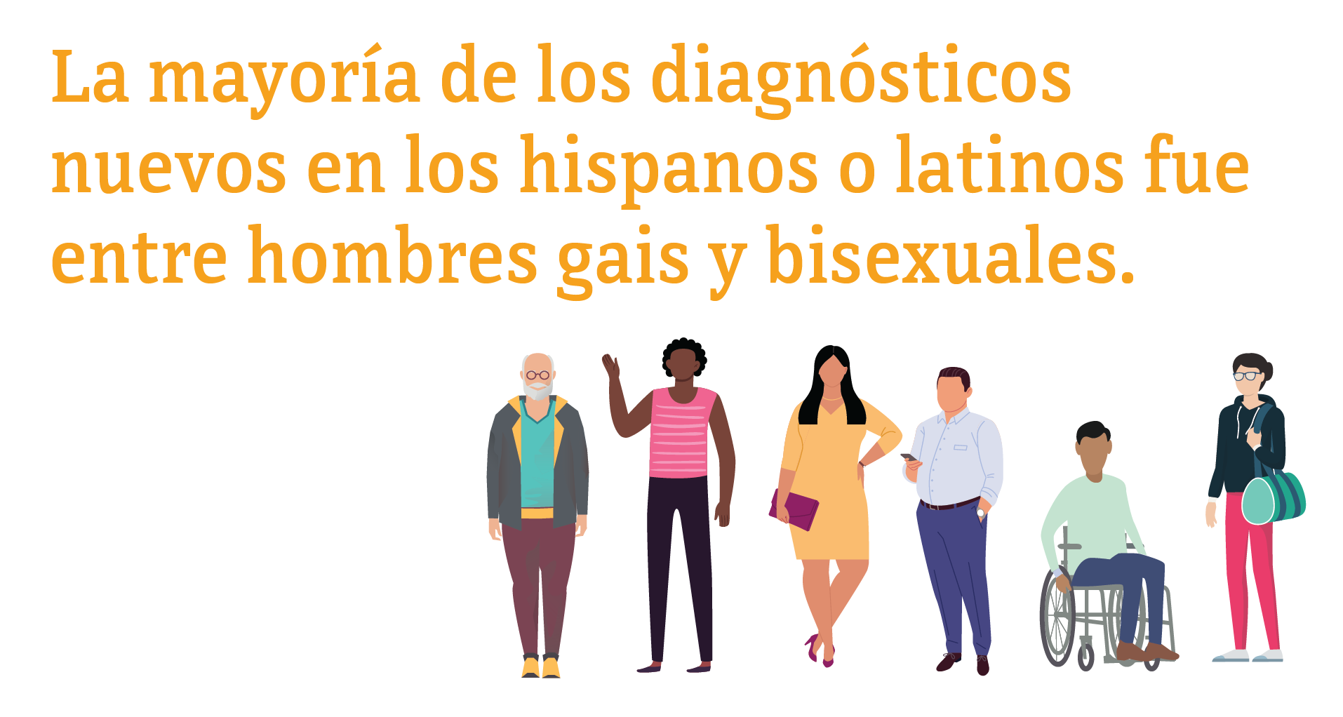 La mayoría de los diagnósticos nuevos en los hispanos o latinos fue entre hombres gais y bisexuales.