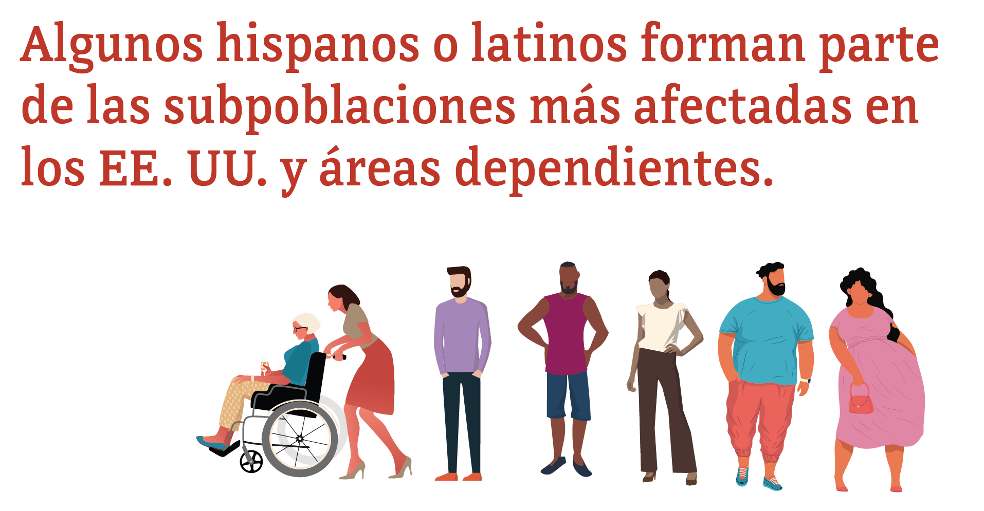 Algunos hispanos o latinos forman parte de las subpoblaciones más afectadas en los EE. UU. y áreas dependientes.