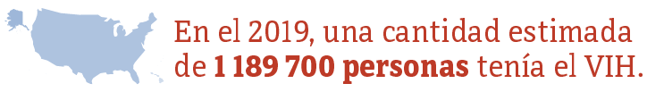 Esta gráfica muestra que en el 2019, una cantidad estimada de 1 189 700 personas tenía el VIH.