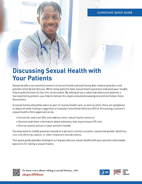 Clinicians' Quick Guide: Discussing Sexual Health With Your Patients (Brochure Thumbnail)