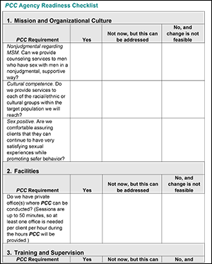 Personalized Cognitive Counseling - Agency Readiness Checklist