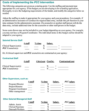 Personalized Cognitive Counseling - Cost Estimate