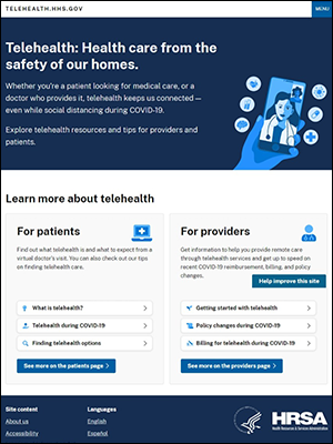 Telehealth.HHS.gov: How to get or provide remote health care
