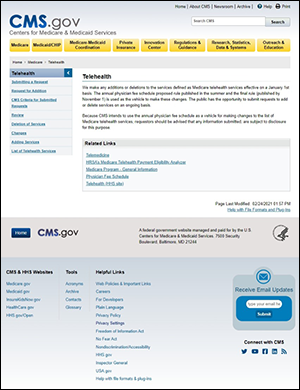 Centers for Medicare & Medicaid Services: Telehealth