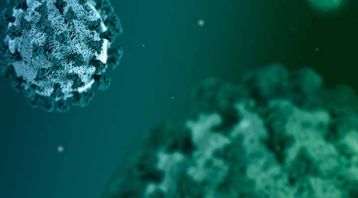 Imagen microscópica del coronavirus.