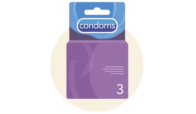 Illustration of a box of condoms
